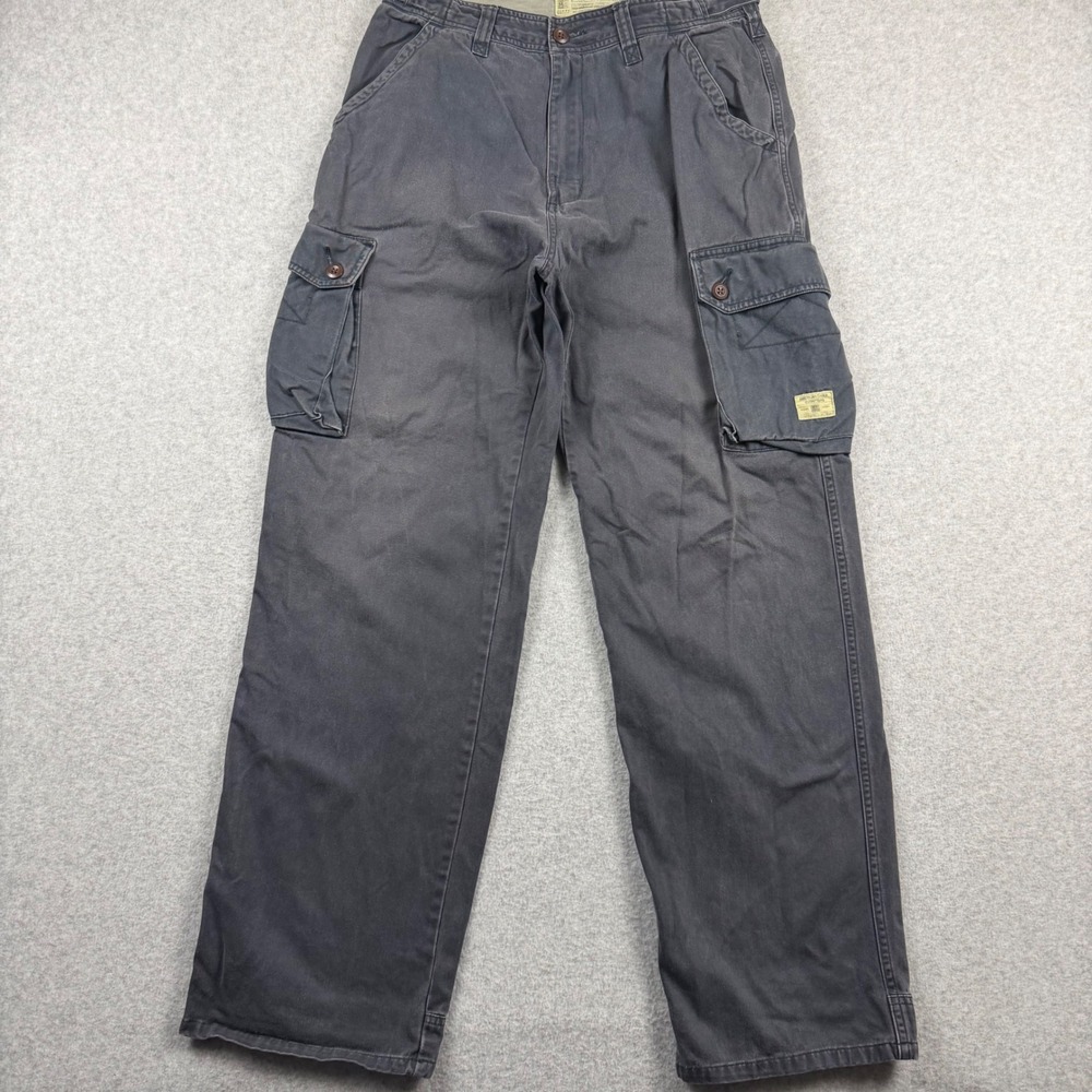 Vintage American Eagle Cargo Pants Mens 31x32 Gray Loose Fit Cotton Utility